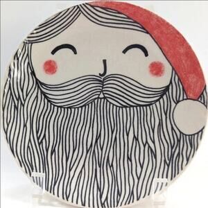 Anthropologie Santa Canape Plate by Kristina Saywell Whimsical Holiday Dish
